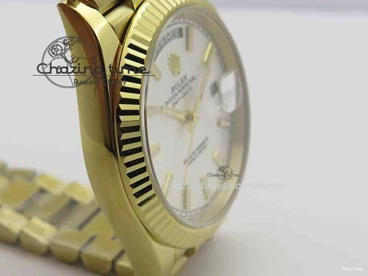 MiroTime 0427 Cozy Day-Date 40mm 228238 YG Noob 1:1 Best Edition Silver Dial On YG President Bracelet A 3710